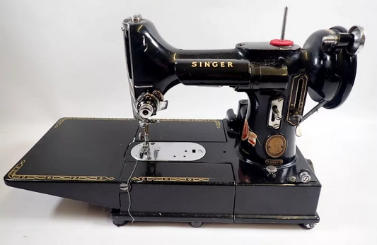 1955 Singer 222K Featherweight Sewing Machine with Case, Key